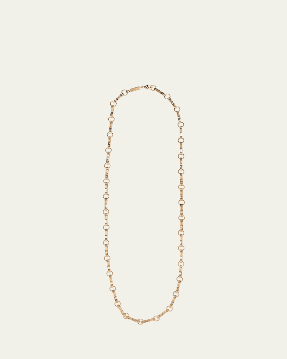 18K Yellow Gold Large Motif Double-Link Chain Necklace, 20"